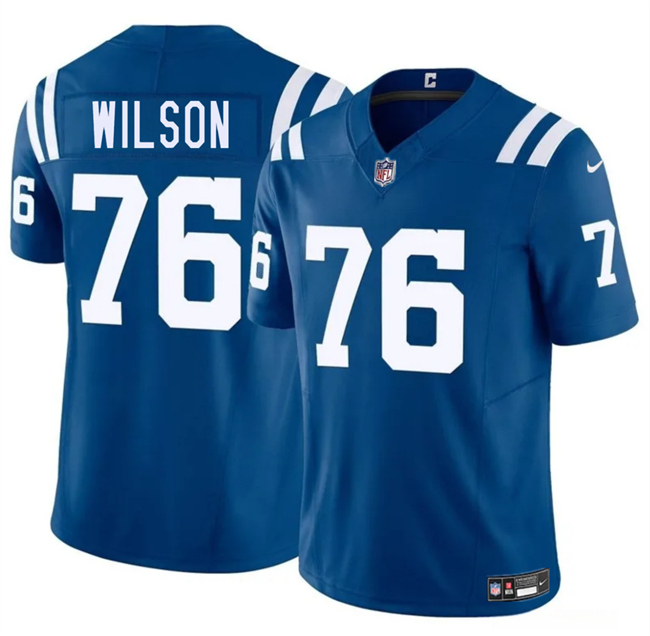 Men's Blue Indianapolis Colts #76 Jack Wilson 2025 F.U.S.E. Vapor Limited Stitched Football Jersey